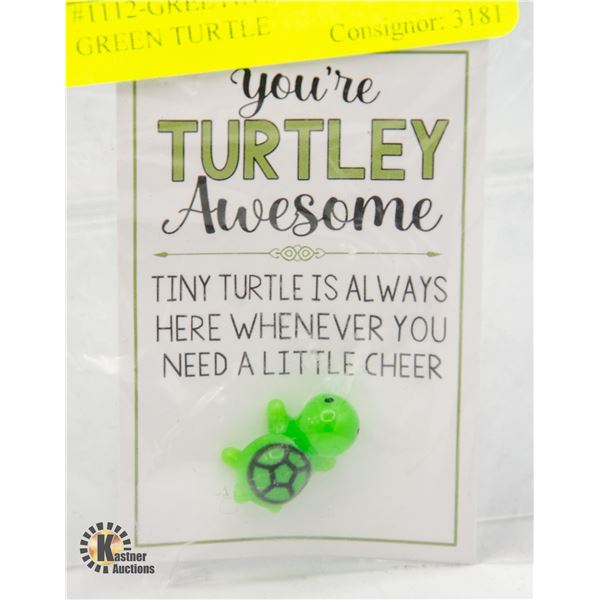 #1112-GREETING CARD INSERT WITH GREEN TURTLE
