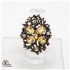 Image 1 : CITRINE GEMSTONE 925 SILVER RING, SIZE 8, ART DECO