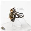 Image 2 : NATURAL 17CT CITRINE GEM .925 SILVER RING, SIZE 7