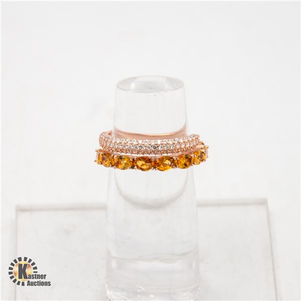 YELLOW SAPPHIRE GEMSTONE STERLING SILVER RING