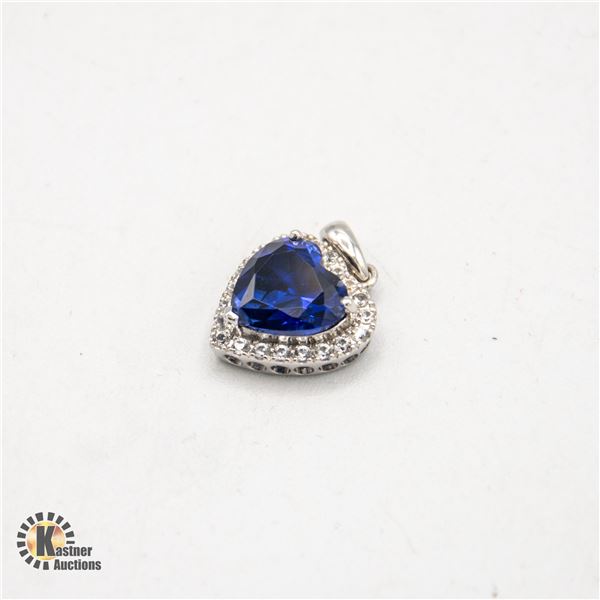 STERLING SILVER CUBIC ZIRCONIA HEART PENDANT