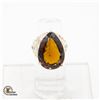 Image 1 : 20CT CITRINE GEMSTONE .925 SILVER ART DECO RING