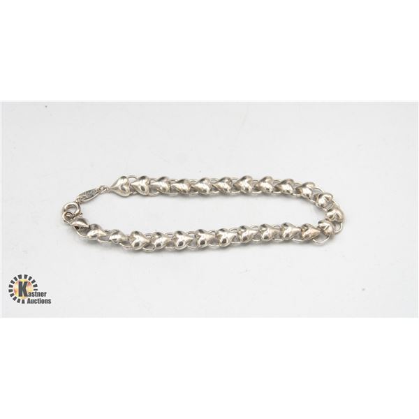 VINTAGE STERLING SILVER HEART BRACELET