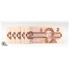 Image 1 : 5 EA. 1986 CANADIAN $2.00 BILLS CONSECUTIVE