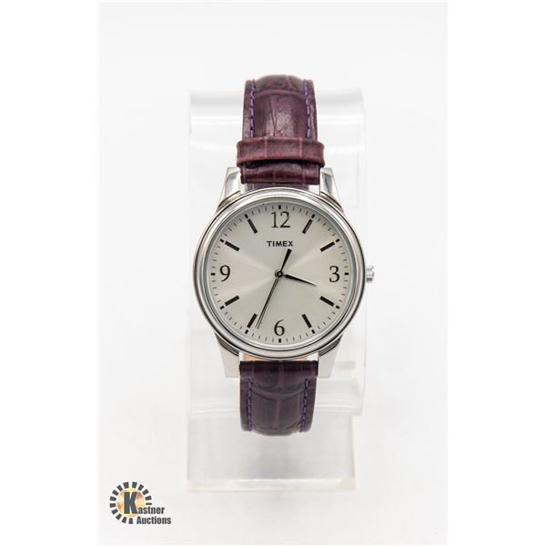 TIMEX UNISEX WATCH W/ GENUINE LEATHER STRAP
