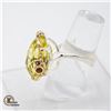 Image 2 : 20CT+ LEMON CITRINE GEM .925 SILVER RING, SIZE 9