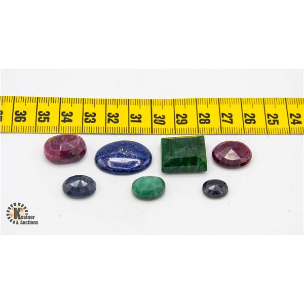 96.85CT GENUINE RUBY, EMERALD, SAPPHIRE LAPIS
