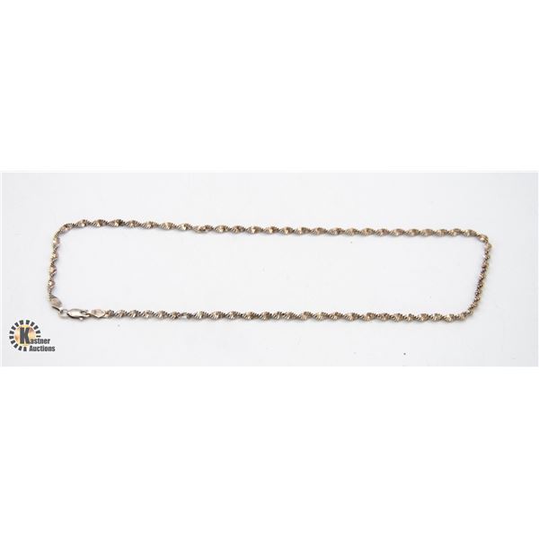 VINTAGE STERLING SILVER NECKLACE, 16 INCHES