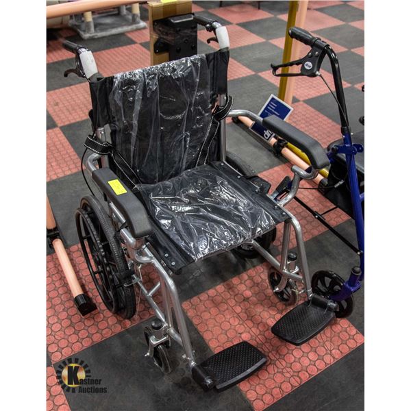NEW GREY AND BLACK CHILDRENS WHEEL CHAIR