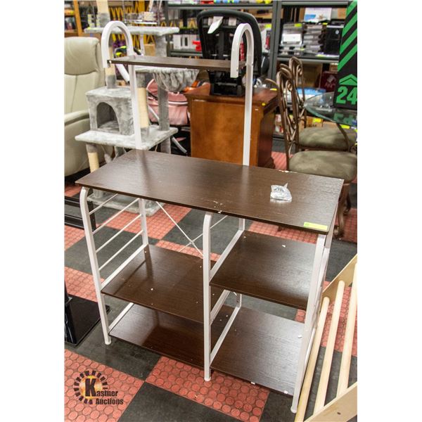 ASSEMBLED "BAKERS" RACK WITH OVER SHELF