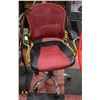 Image 1 : GOLD, RED & BLACK COMPUTER CHAIR WITH MESH