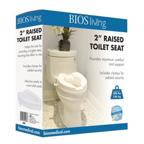 NEW BIOS LIVING 2" RAISED TOILET SEAT