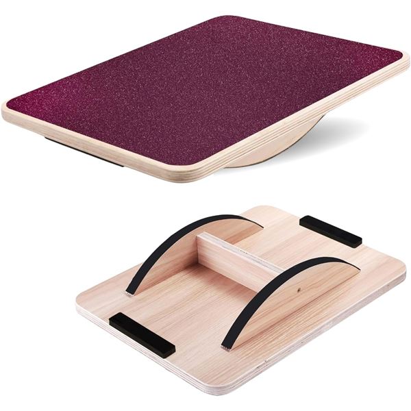 NEW YES4ALL WOODEN BALANCE BOARD RED 17.5"