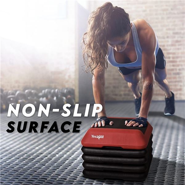 NEW YES 4 ALL 5 PC STACKING FITNESS PLATFORM RED