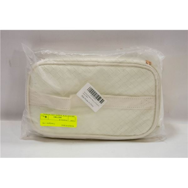 BRAND NEW WHITE CHECKERED MAKEUP BAG