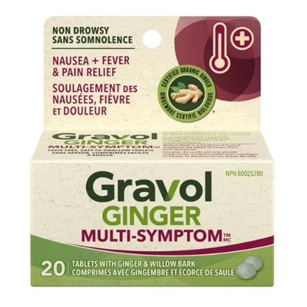 NEW GRAVOL GINGER MULTI-SYMPTOM - 20 TABLETS