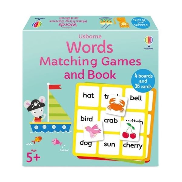 NEW USBORNE WORDS MATCHING GAMES AND BOOK