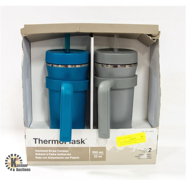 NEW THERMOFLASK INSULATED STRAW TUMBLER 2PK