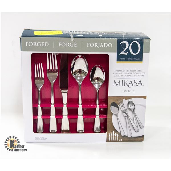 NEW MIKASA LOFTON 20 PC PREMIUM CUTLERY SET
