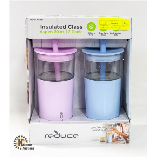 NEW REDUCE ASPEN 20 OZ 2PK ASPEN INSULATED GLASS