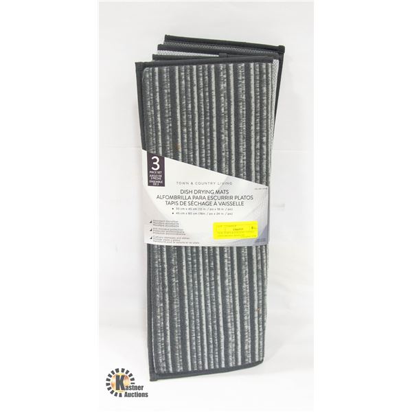 NEW TOWN & COUNTRY LIVING DISH DRYING MATS 3PC