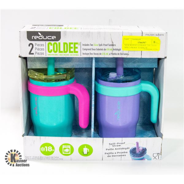 NEW REDUCE COLDEE 2 PC 14 OZ SPILL-PROOF TUMBLER