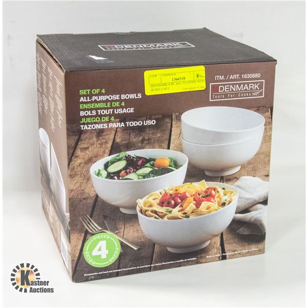 DENMARK 4 PC ALL PURPOSE WHITE BOWLS SET