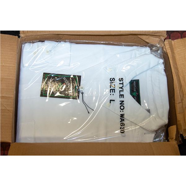 NEW SHIRTS CASE OF NINE WHITE L