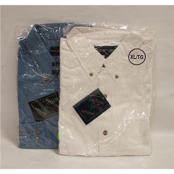 NEW SHIRTS 1 DENIM 1WHITE SIZE XL