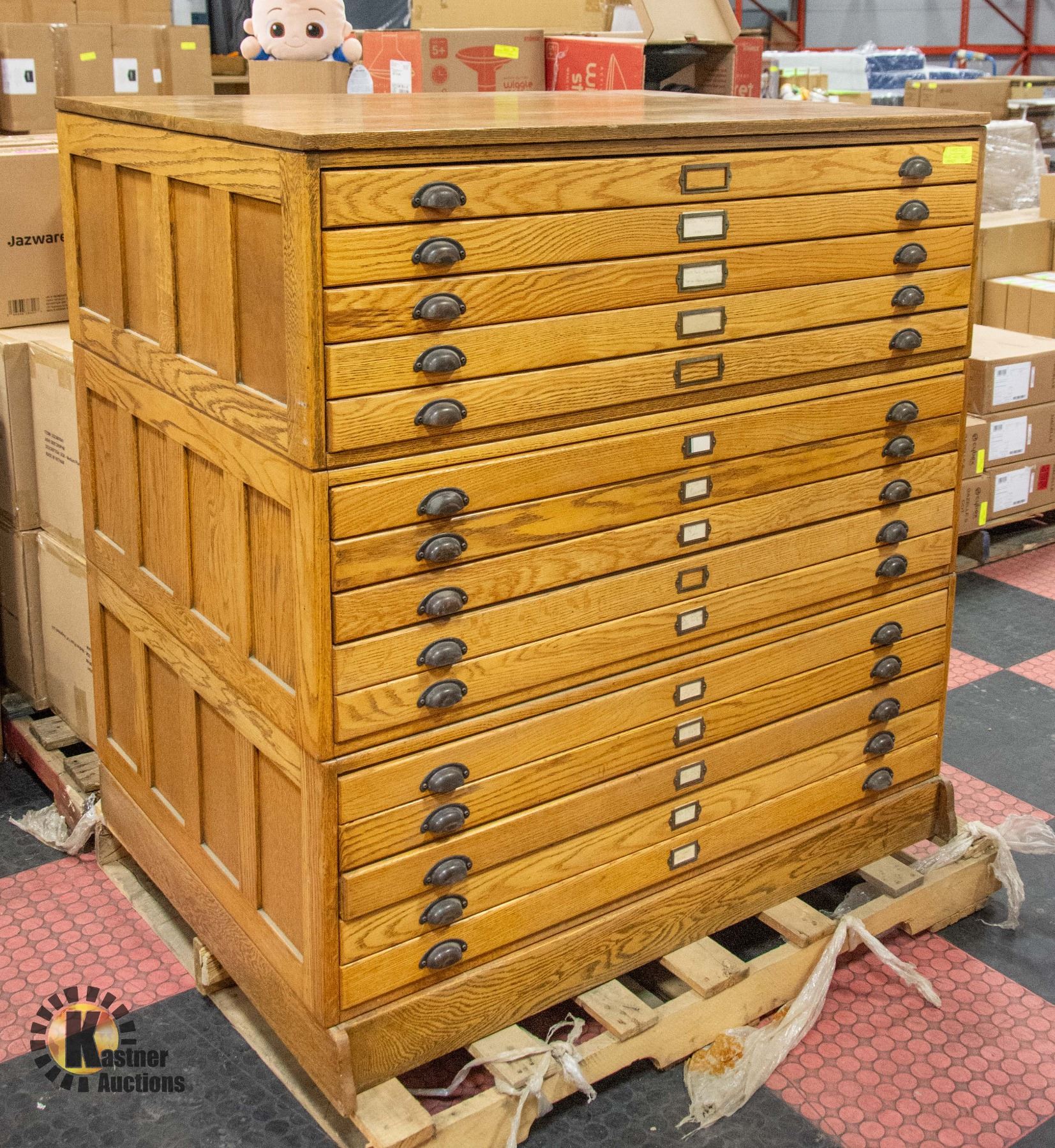 ANTIQUE SOLID WOOD MAP CABINET 45.5