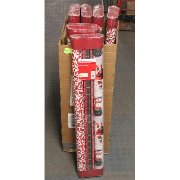 BOX WITH 6 NEW 3-PACK ROLLS OF CHRISTMAS