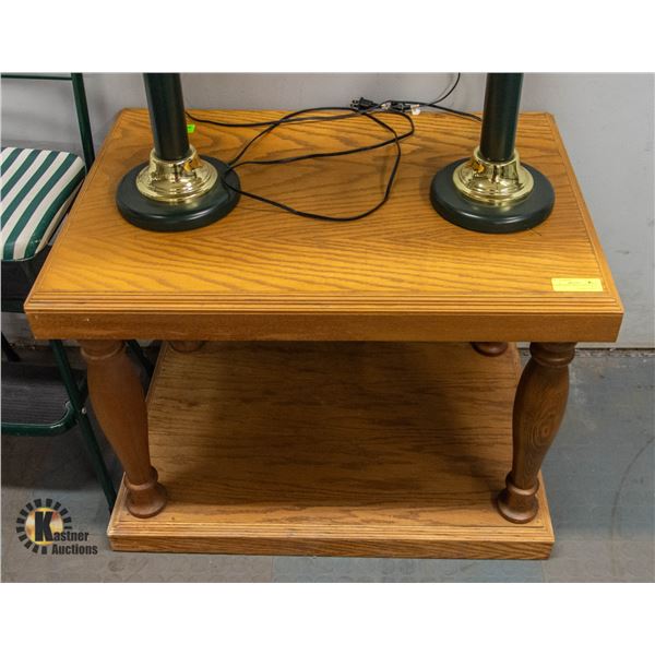 WOODEN END TABLE 31" X 22" X 24"