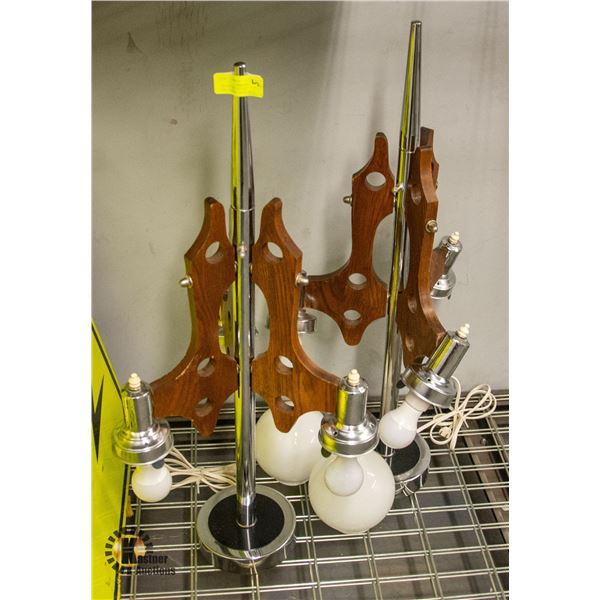 SET OF TWO VINTAGE MID-CENTURY WOOD WITH