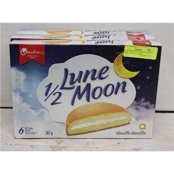 3 NEW BOXES OF VACHON LUNE 1/2 MOON VANILLA CAKES
