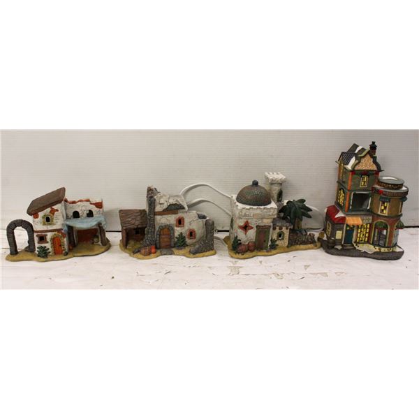 XMAS LIGHT UP 4 VILLAGE PIECES