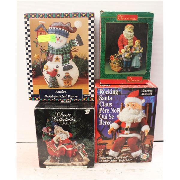 4 CHRISTMAS DECORATIONS/ORNAMENTS