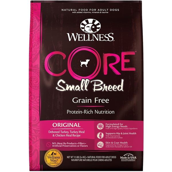 5.4KG BAG OF WELLNESS CORE SMALL BREED GRAIN FREE