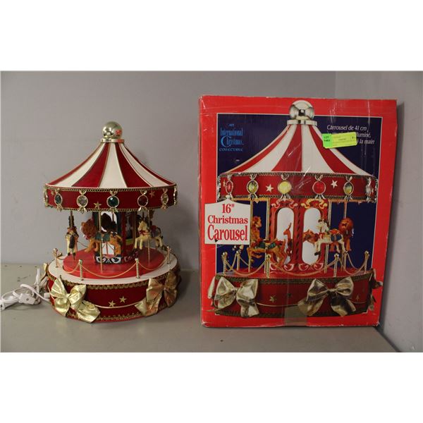 16 INCH XMAS ANIMATED MUSICAL CAROUSEL