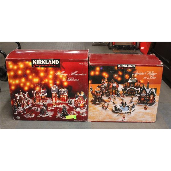 2 LARGE SETS LIGHTUP XMAS VILLAGES