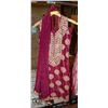 Image 1 : BURGUNDY WITH GOLD TRIM INDIAN LADIES
