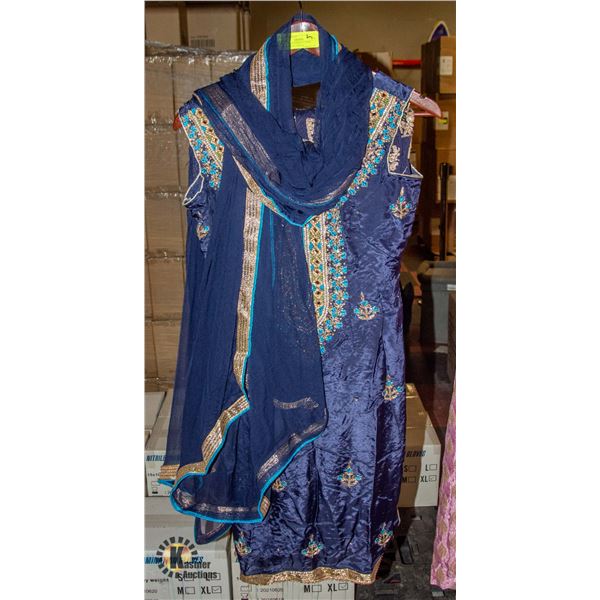 ROYAL BLUE INDIAN LADIES KAMEEZ PANT DRESS