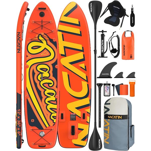 NACATIN 12' INFLATABLE STAND UP PADDLE BOARD