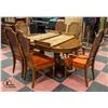 Image 1 : SOLID WOOD TABLE WITH 2 LEAFS AND 6 CHAIRS