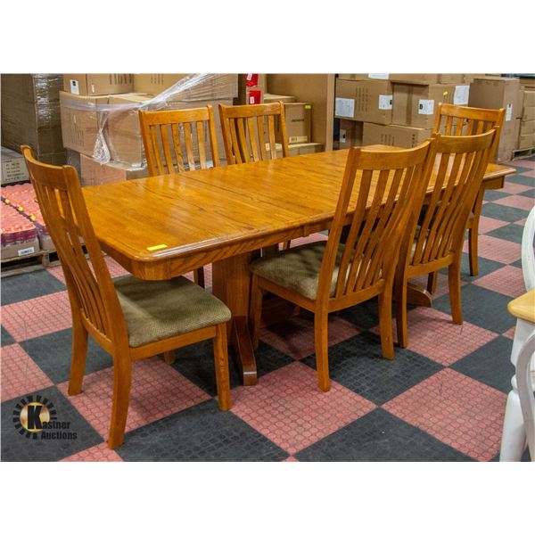 SOLID WOOD (DARK OAK) DUAL PEDESTAL DINING