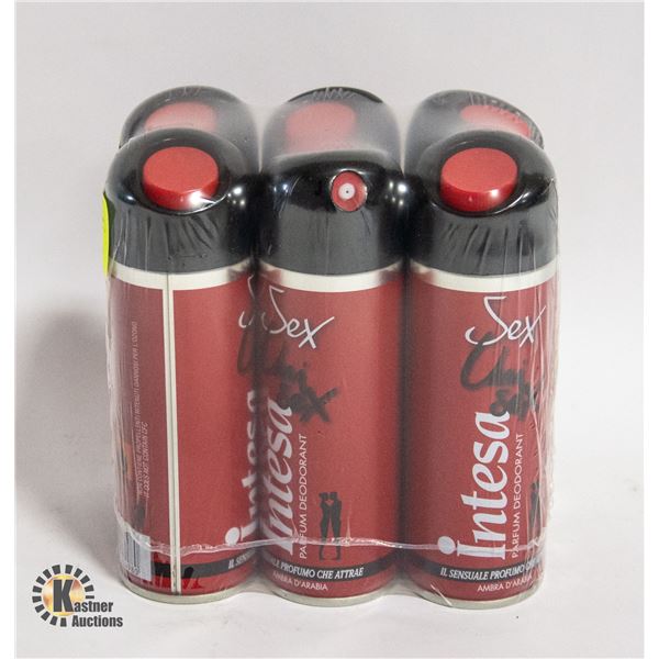 NEW 6-PACK INTESA UNI SEX PARFUM DEODORANT