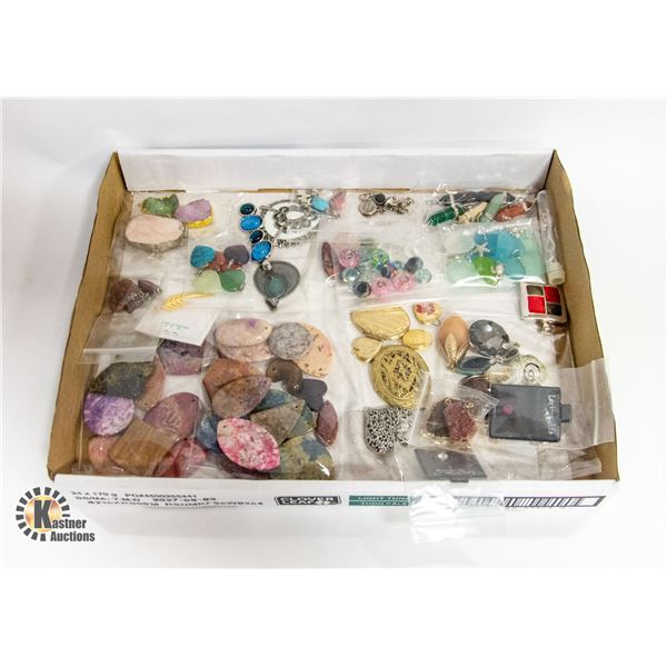 LOT WITH STONE PENDANTS, OPENING