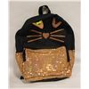 NEW BLACK AND GOLD KITTY BACKPACK