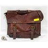 Image 1 : ANTIQUE HORSE HIDE LEATHER MESSENGER BRIEFCASE