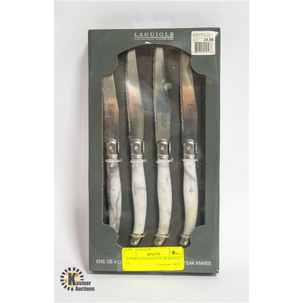 MARBLE HANDLED STEAK KNIVES (4)