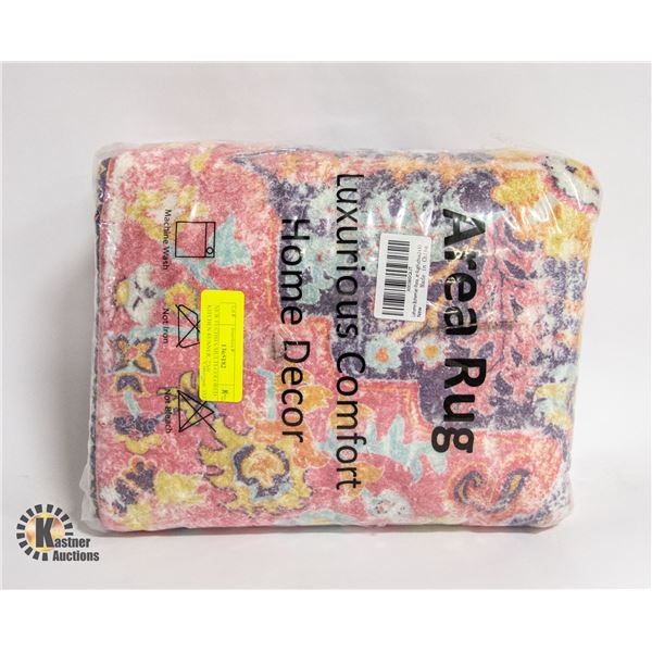 NEW FUCHSIA/MULTI-COLORED KITCHEN RUNNER, 2'X6'